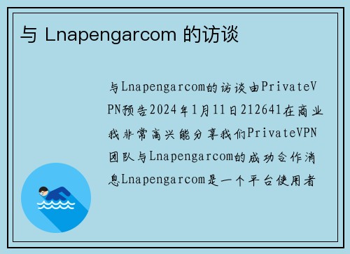 与 Lnapengarcom 的访谈